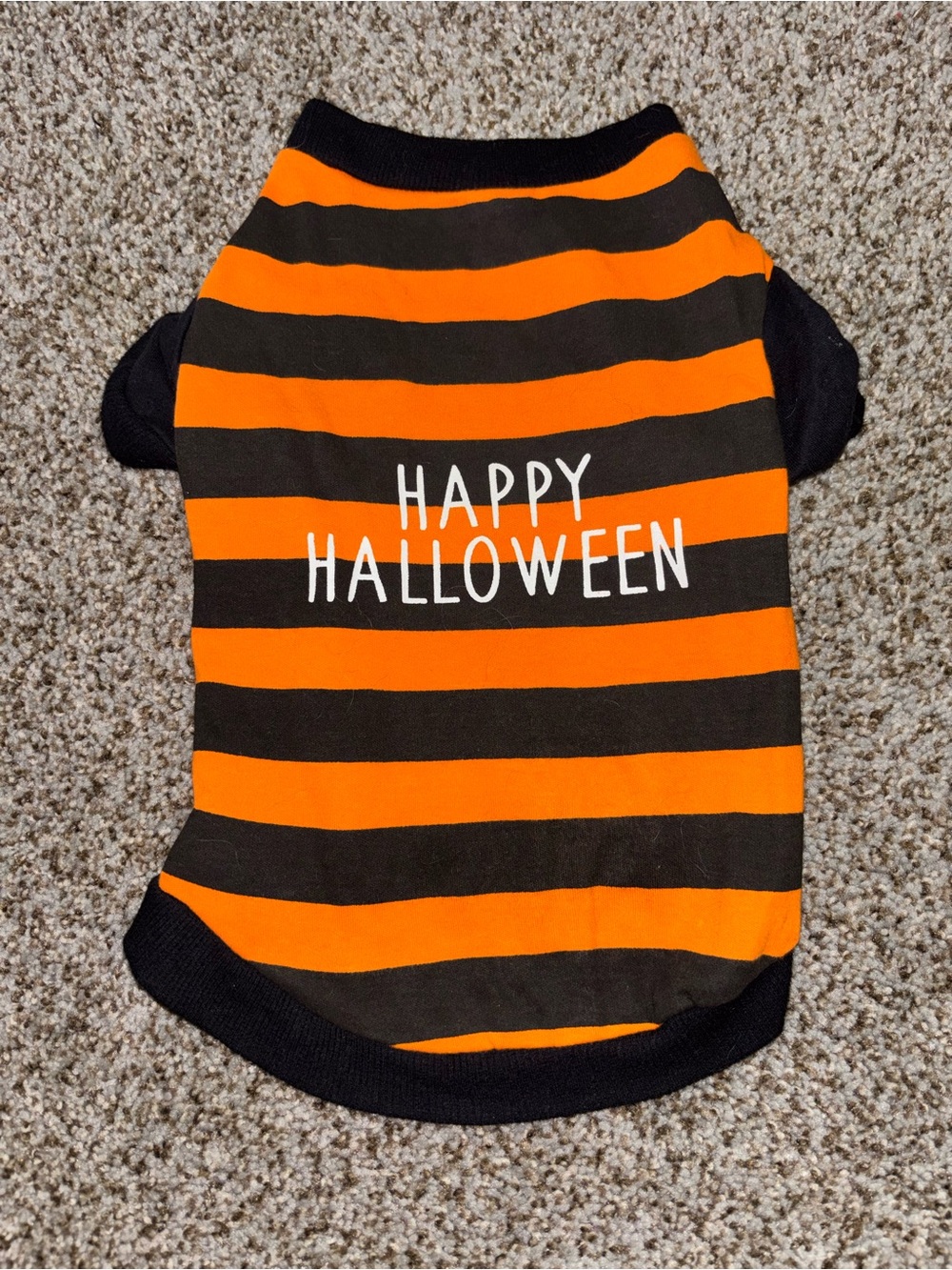 Happy Halloween Orange & Black Striped Kids Costume